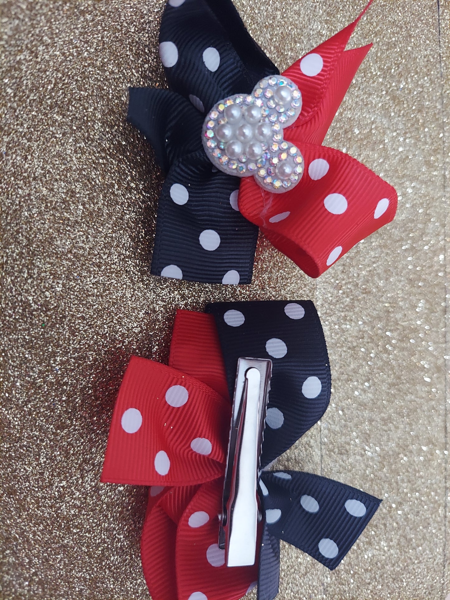 Cut polka dot hair bow