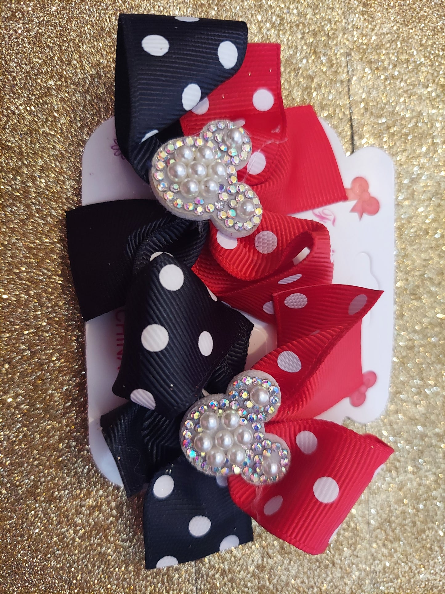 Cut polka dot hair bow