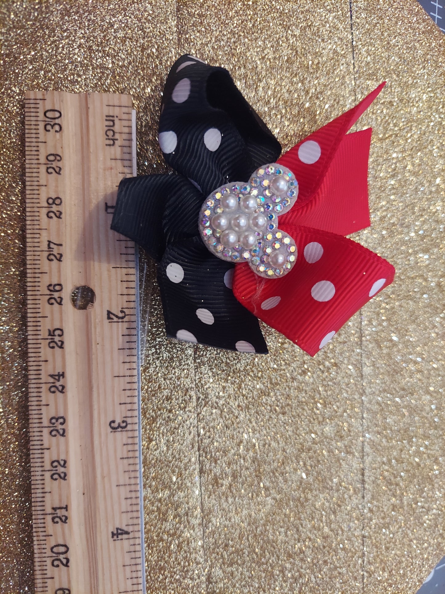 Cut polka dot hair bow