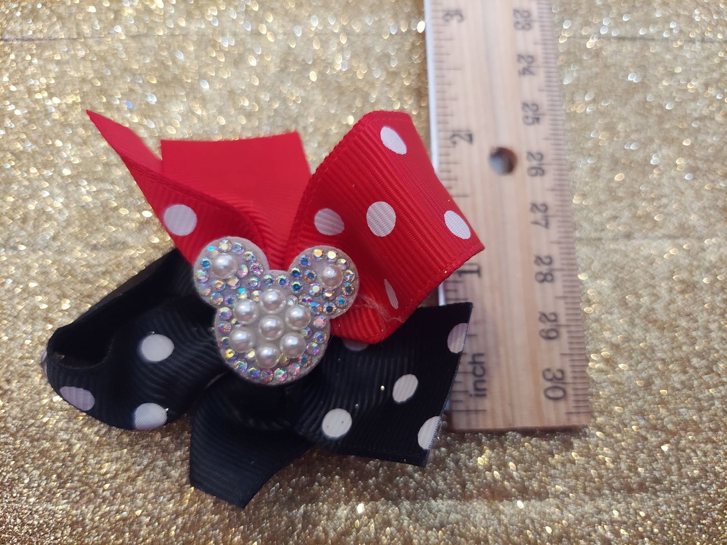 Cut polka dot hair bow