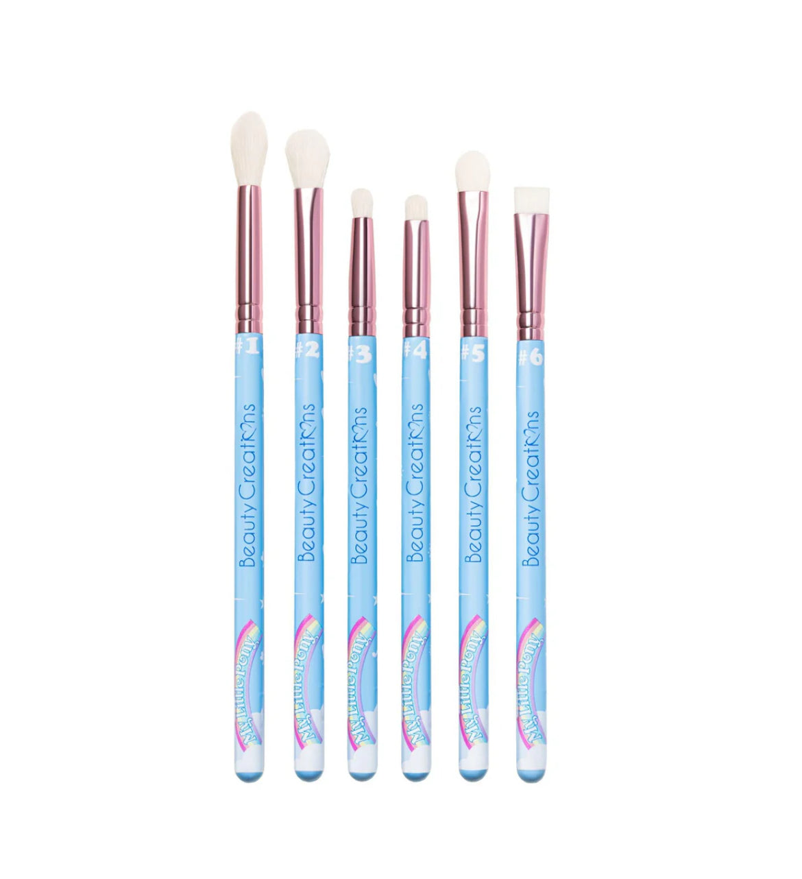 BEAUTY CREATIONS X MY LITTLE PONY "RAINBOW MAGIC" 6 PIECE EYE BRUSH SET