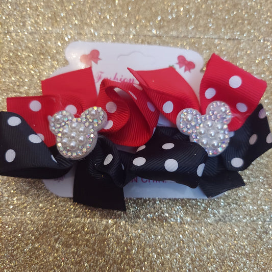 Cut polka dot hair bow