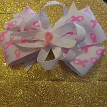 Load image into Gallery viewer, Pink cancer bows
