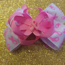 Load image into Gallery viewer, Pink cancer bows
