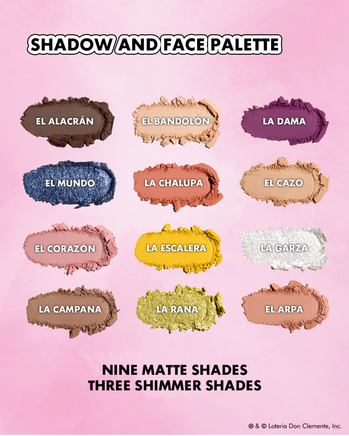 Lotería Don Clemente®️ Shadow & Face Palette