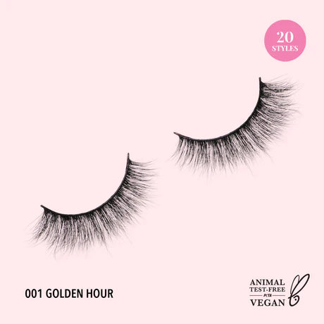 3D Effect Bionic Vegan Faux Mink Lashes (001, Golden Hour)