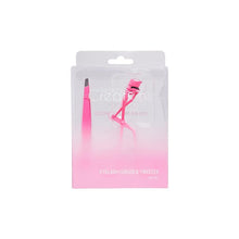 Load image into Gallery viewer, HOT PINK EYELASH CURLER AND TWEEZER SET
