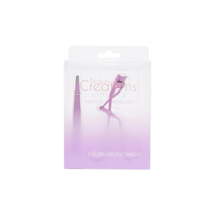 PURPLE EYELASH CURLER AND TWEEZER SET