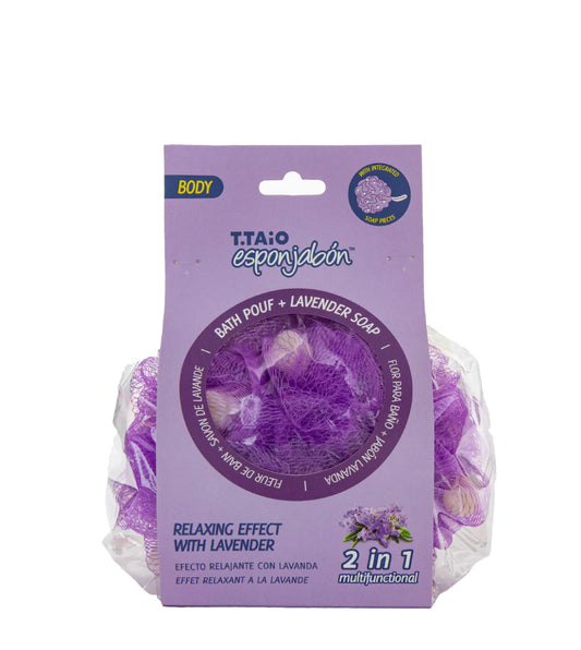 Esponjabon Bath Pouf + Soap Lavender, Relaxing Effect