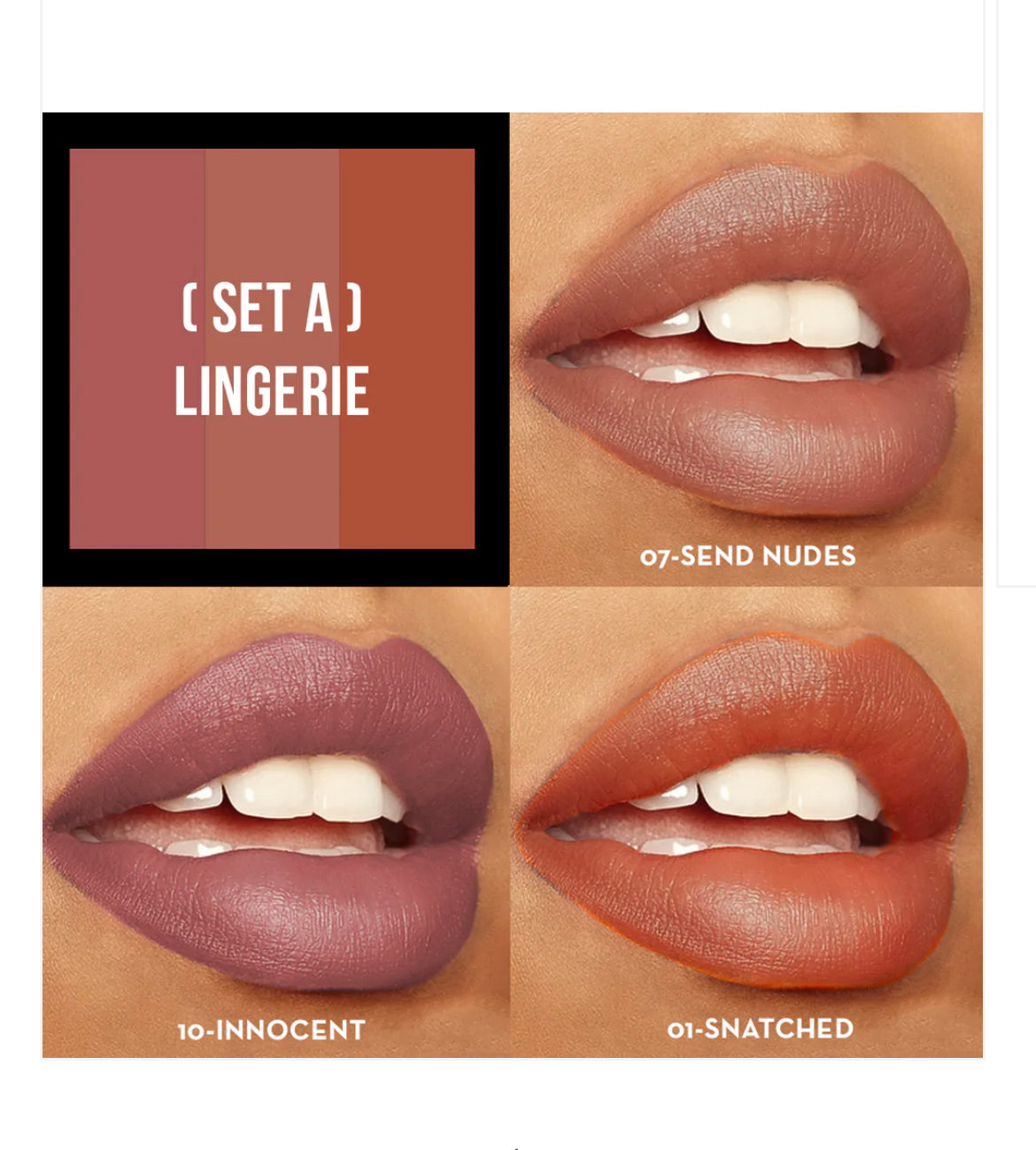 Sexy Trio - Lingerie satin lipstick set